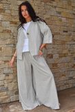 Arbi Gingham Palazzo Pant Mocha